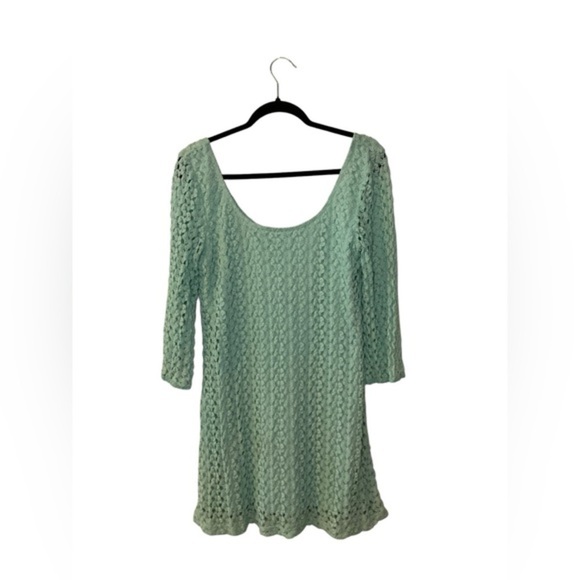 AUW Light/Blue Green Lace Dress - Picture 1 of 4